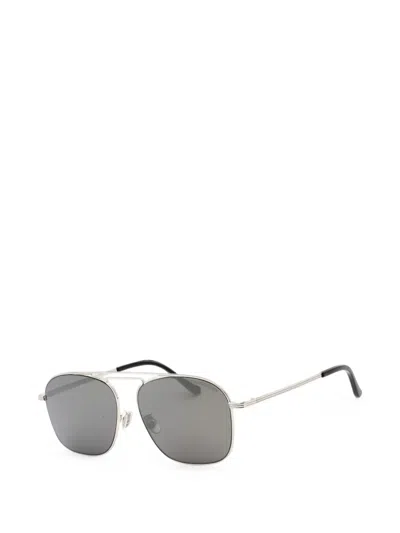 Cutler And Gross Square-frame Double-bridge Sunglasses In Silver