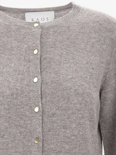 Kaos Button-up Wool Cardigan In Grey