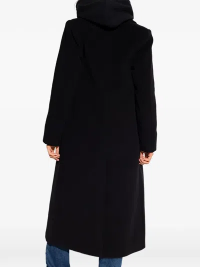 Samsoe & Samsoe Falcon Double-breasted Coat In Black