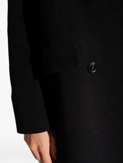 Samsoe & Samsoe Falcon Double-breasted Coat In Black