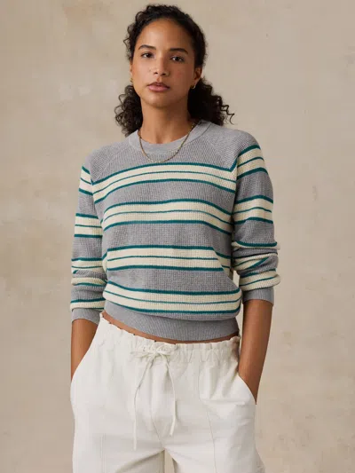 Faherty Throwback Crew Sweater In Gray