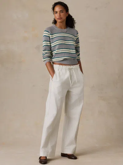 Faherty Throwback Crew Sweater In Gray
