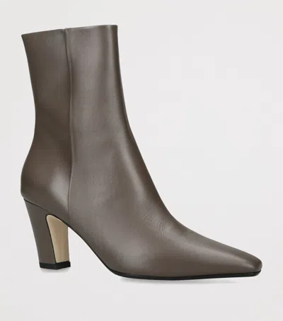 Aeyde Leather Maris Ankle Boots 75 In Brown