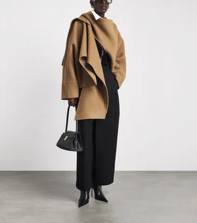 Source Unknown Nuage Coat With Oversized Light Brown Panel In Brown