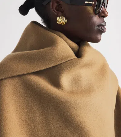 Source Unknown Nuage Coat With Oversized Light Brown Panel In Brown