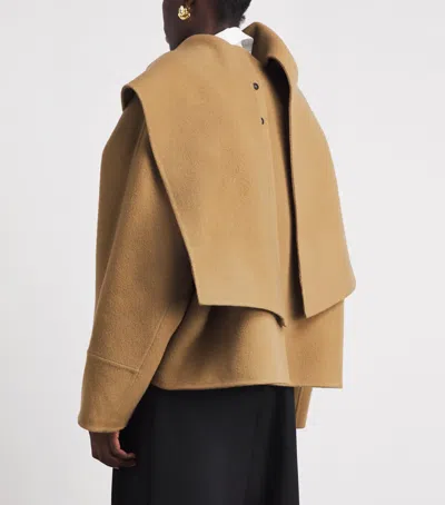 Source Unknown Nuage Coat With Oversized Light Brown Panel In Brown