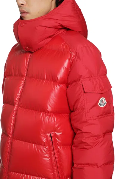 Moncler Maya Jacket Quilted Nylon Down Jacket In Red