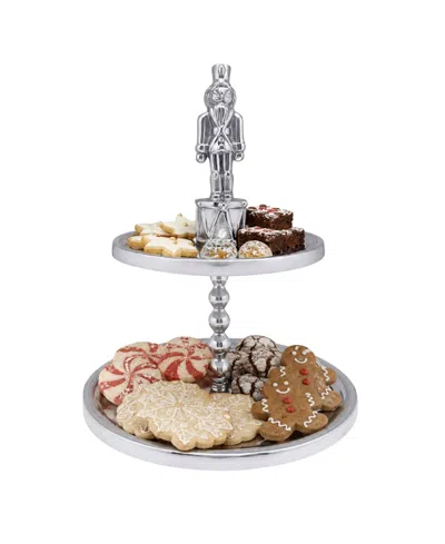Mariposa Nutcracker 2-tiered Server In Silver