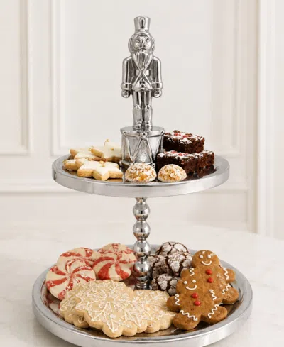 Mariposa Nutcracker 2-tiered Server In Silver