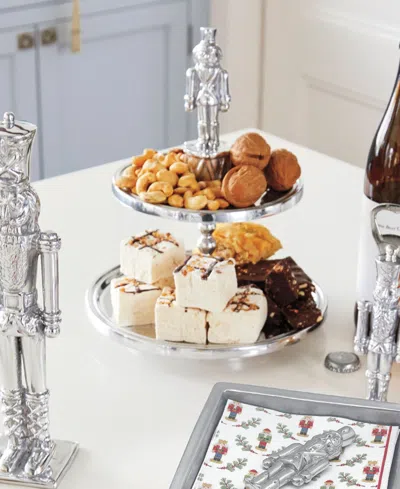 Mariposa Nutcracker 2-tiered Server In Silver