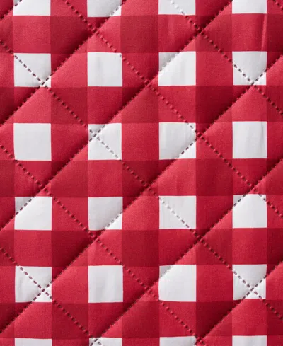 Vcny Home Gingham Microfiber 3-pc. Quilt Set, King In Red