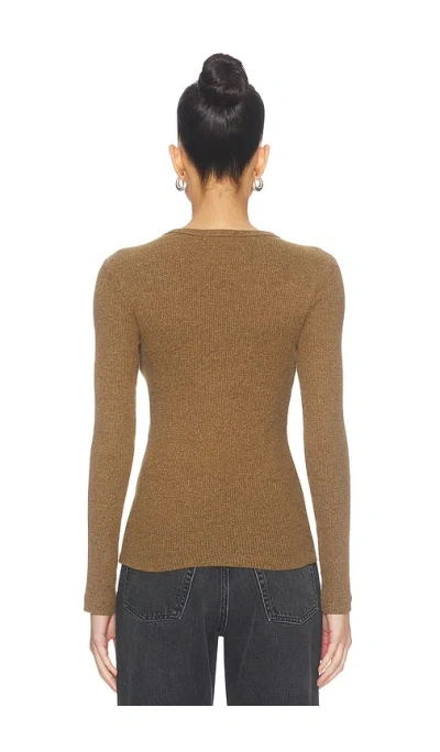 Agolde Delphi Slim Tee In Brown