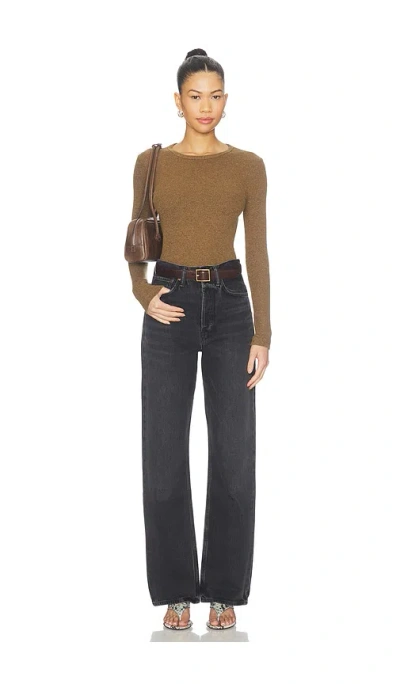 Agolde Delphi Slim Tee In Brown