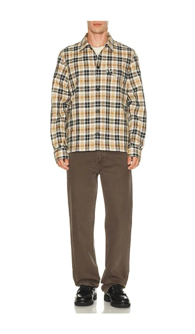 Fred Perry Textured Check Overshirt In Multi