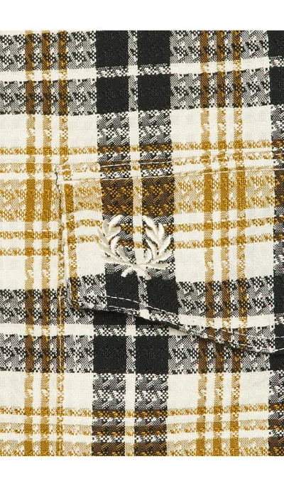 Fred Perry Textured Check Overshirt In Multi