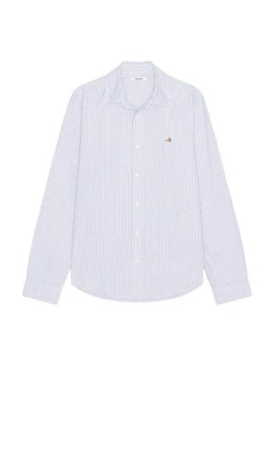 Edmmond Studios Duck Stripe-pattern Shirt In Blue