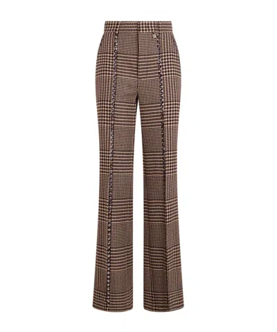 Giuseppe Di Morabito Houndstooth-pattern Stud-embellished Trousers In Brown
