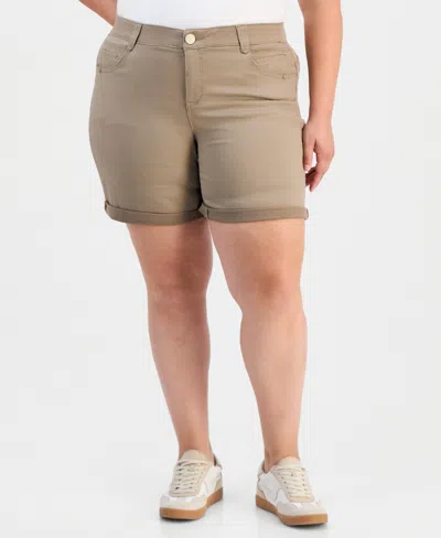 Democracy Trendy Plus Size Absolution Mid-rise Shorts In Multi