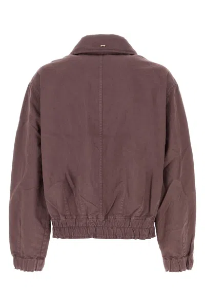 Our Legacy Cotton-linen Blend Overshirt Jacket In Purple