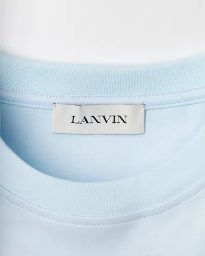 Lanvin Embroidered Script Logo T-shirt In Blue
