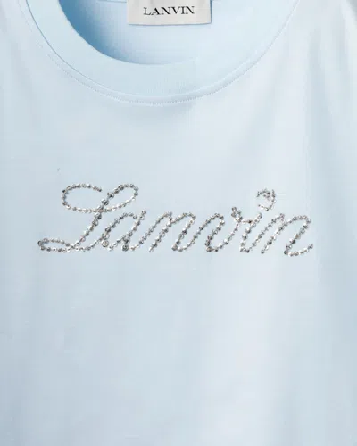 Lanvin Embroidered Script Logo T-shirt In Blue
