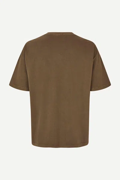 Samsoe & Samsoe T-shirt Col Rond En Coton In Brown
