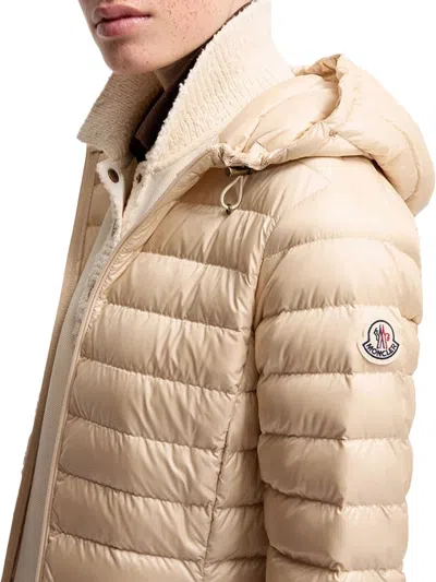 Moncler Down Jacket In Beige