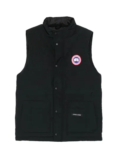 Canada Goose Charcoal Polyester Blend Freestyle Sleeveless Down Jacket In Black
