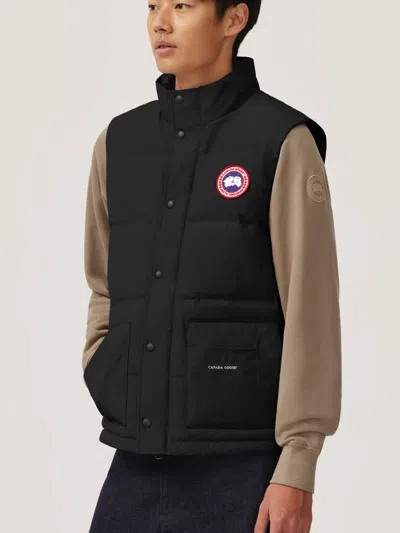 Canada Goose Charcoal Polyester Blend Freestyle Sleeveless Down Jacket In Black