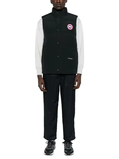 Canada Goose Charcoal Polyester Blend Freestyle Sleeveless Down Jacket In Black
