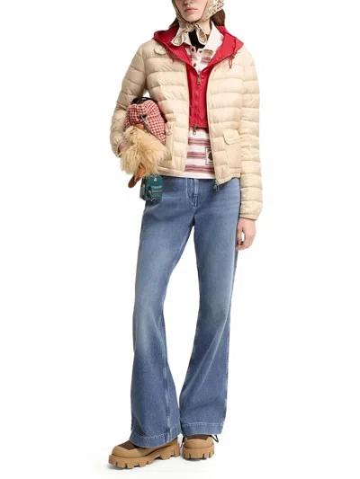 Moncler Down Jacket In Beige