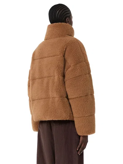 Weekend Max Mara Weekend Maxmara Cropped Wool Down Jacket Camel In Brown