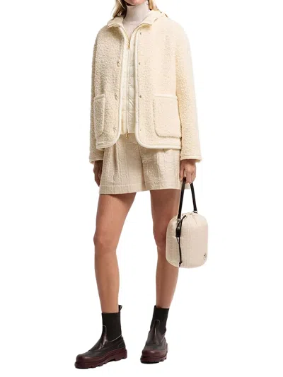 Moncler Down Jacket In Beige