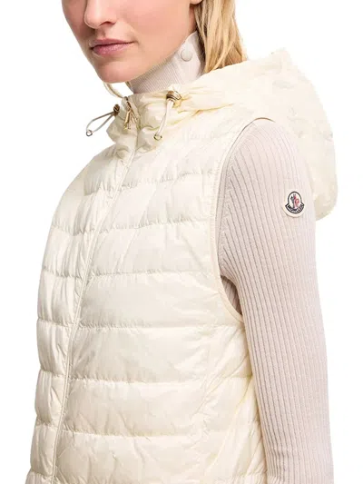 Moncler Down Jacket In Beige