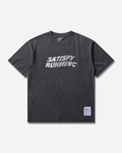 Satisfy Distressed Logo-print T-shirt In Black