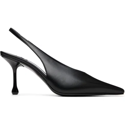 Jimmy Choo High Heel Slingback Pumps Pointed Toe Leather In Black