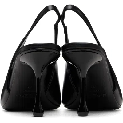 Jimmy Choo High Heel Slingback Pumps Pointed Toe Leather In Black