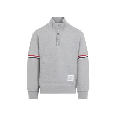 Thom Browne Rwb Engineered Stripe Loopback Sweatshirt In Gray