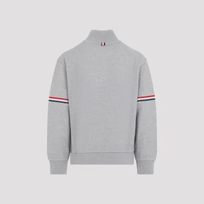 Thom Browne Rwb Engineered Stripe Loopback Sweatshirt In Gray