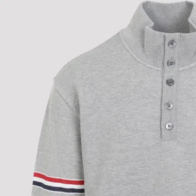 Thom Browne Rwb Engineered Stripe Loopback Sweatshirt In Gray