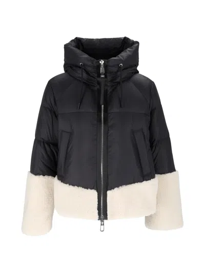 Duno Contrast-panel Padded Jacket In Black