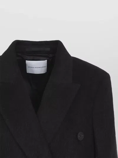 Studio Nicholson Aber Double-breasted Oversized Coat In Black