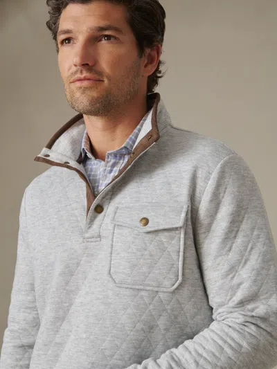 J.mclaughlin Men's Christopher Quilted Pullover Heather Gray In Gray