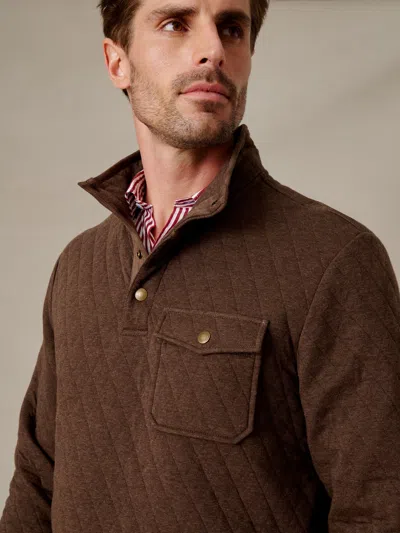 J.mclaughlin Men's Christopher Quilted Pullover Espresso In Espresso