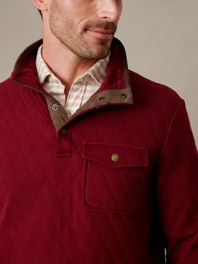 J.mclaughlin Men's Christopher Quilted Pullover Heather Burgundy In Burgundy