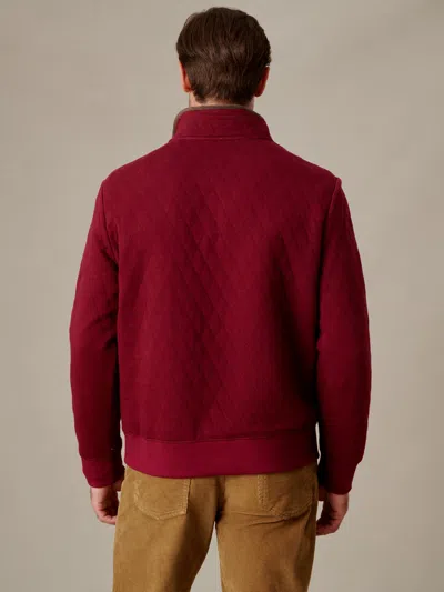 J.mclaughlin Men's Christopher Quilted Pullover Heather Burgundy In Burgundy