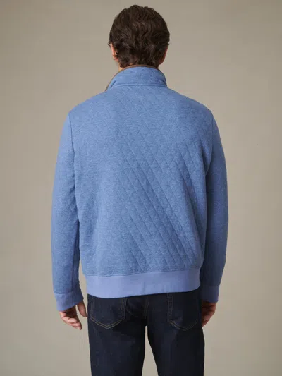 J.mclaughlin Men's Christopher Quilted Pullover Heather Blue In Heather Blue