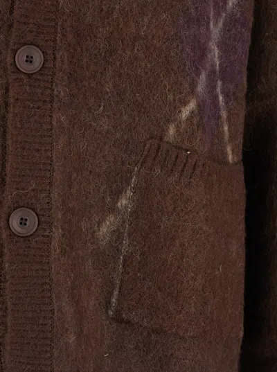 Coor Argyle-pattern Pocket Cardigan In Brown