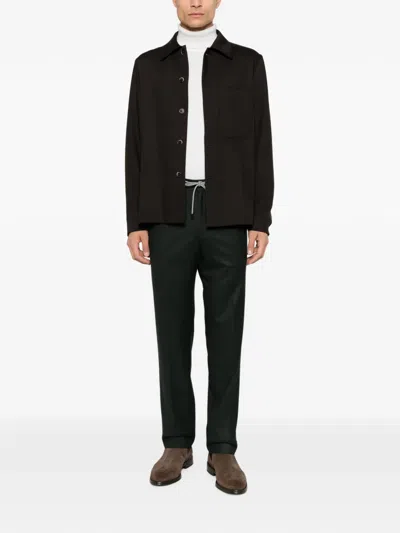 Corneliani Drawstring Elasticated-waistband Trousers In Black