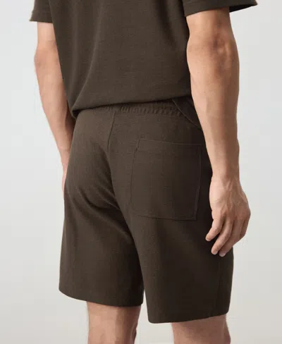 Mango Textured Drawstring Bermuda Shorts In Brown